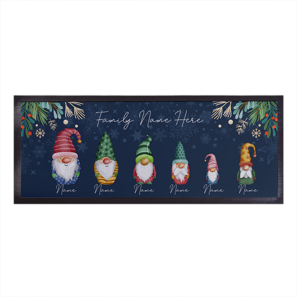 Personalised Christmas Gnome Family - 4 Variants Bar Runner