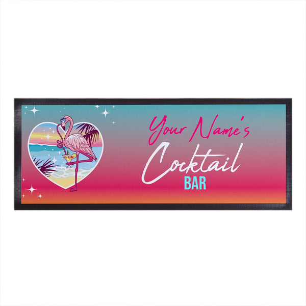 Personalised Bar Runner - Flamingo Cocktail