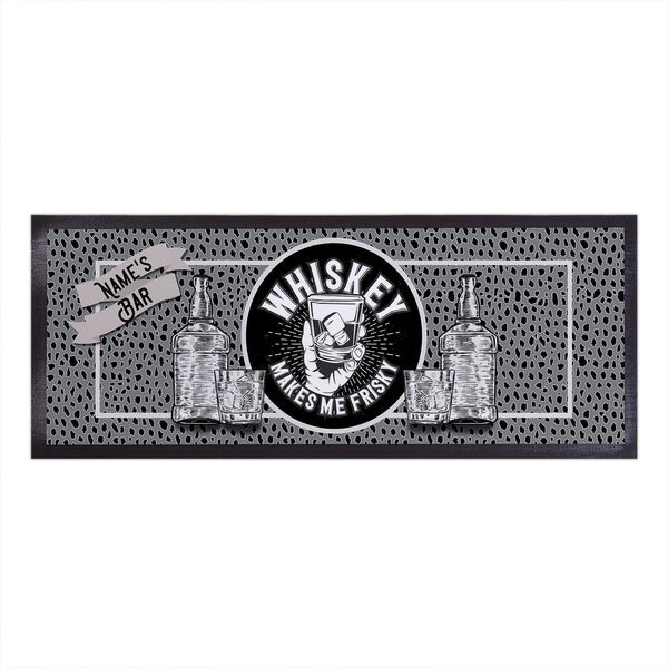 Whiskey Makes Me Frisky - Personalised Bar Runner