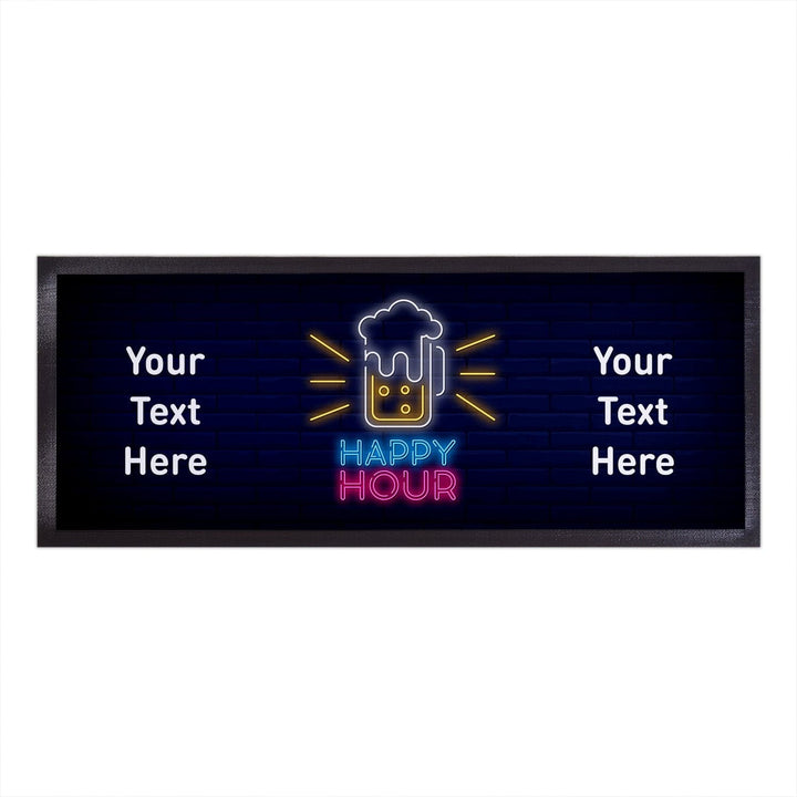 Personalised Bar Runner - Happy Hour - Neon Beer