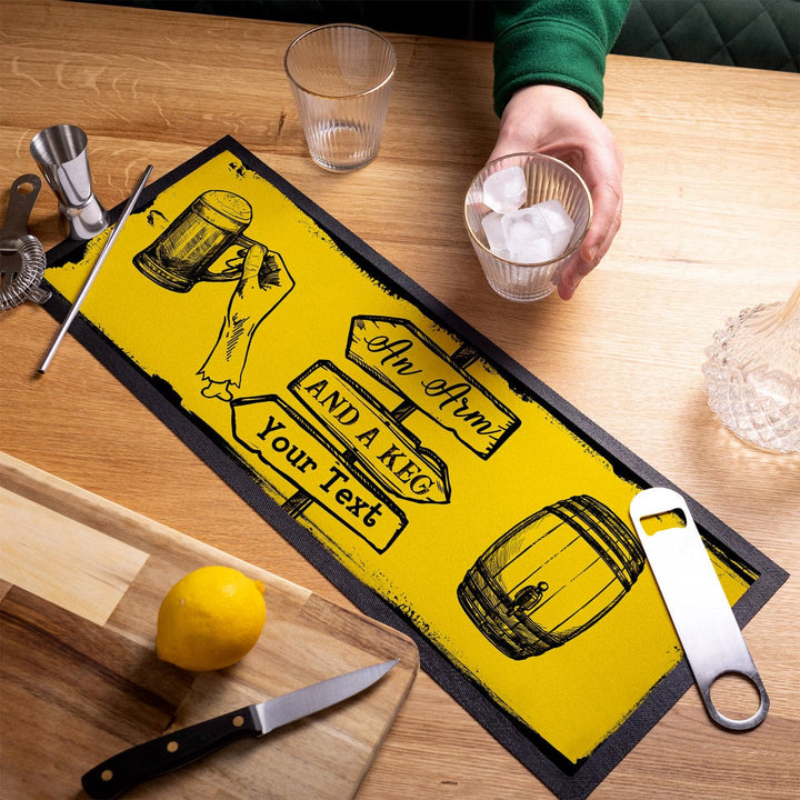 Personalised Bar Runner - An Arm & A Keg!