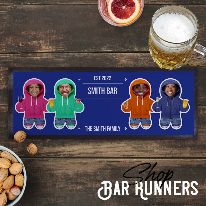 Personalised Text and Faces - Mini Me Hoodie Bar Name - Bar Runner