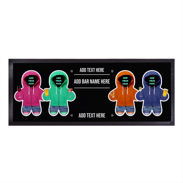 Personalised Text and Faces - Mini Me Hoodie Bar Name - Bar Runner