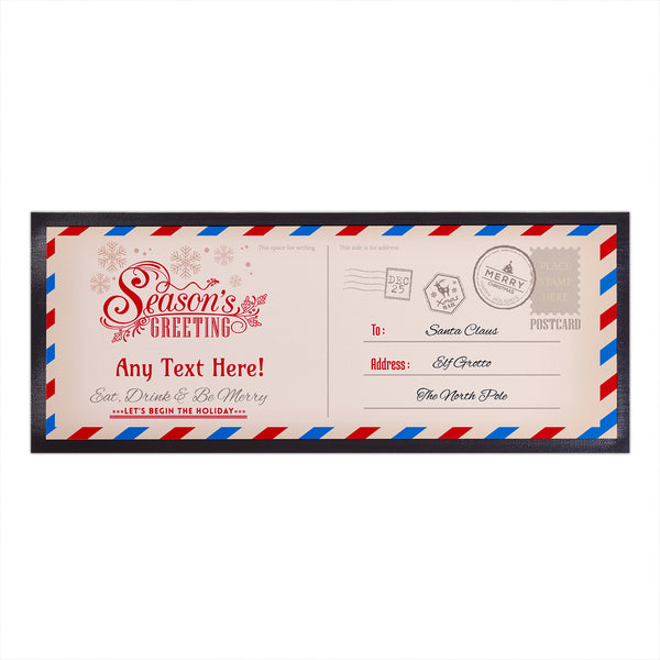 Personalised Christmas - Seasons Greeting Postcard - Bar Runner