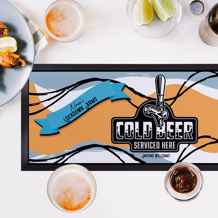 Cold Beer - Lockdown - Personalised Bar Runner