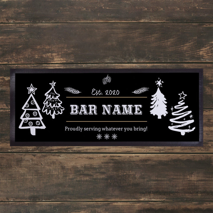 Personalised Bar Runner - Proudly Serving - Xmas