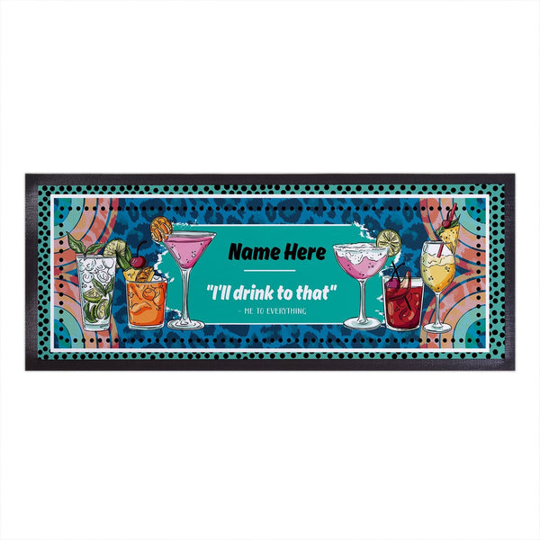 I'll Drink To That - Rainbow Leopard - Personalised Bar Runner