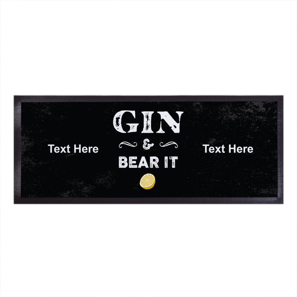 Personalised Bar Runner - Gin & Bear It Black