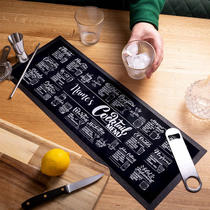 Personalised Bar Runner - Cocktail Menu