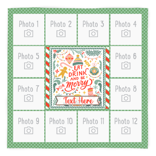 Christmas Drink & Be Merry  - 12 Photo - Personalised Fleece Blanket