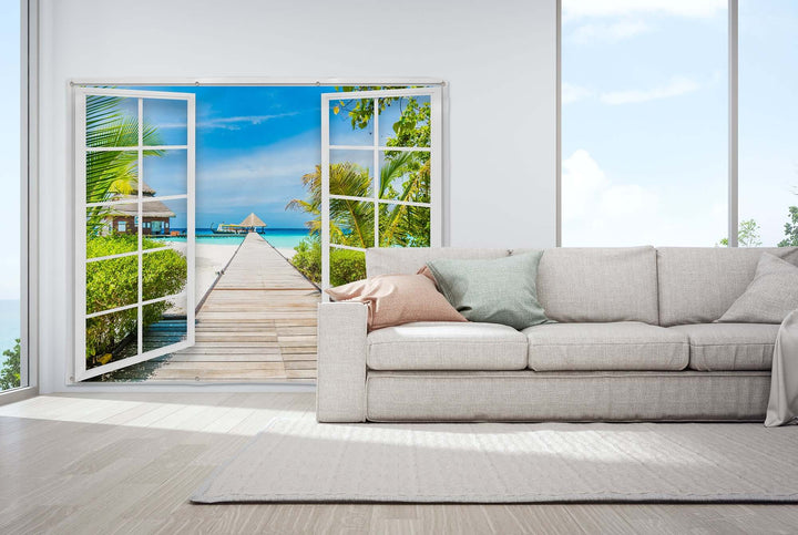 Beach Doors - Landscape Garden Banner - 79" x 61"