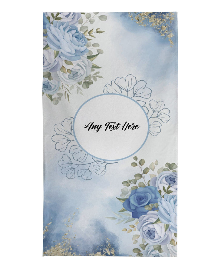 Personalised Beach Towel - Blue Watercolour Rose