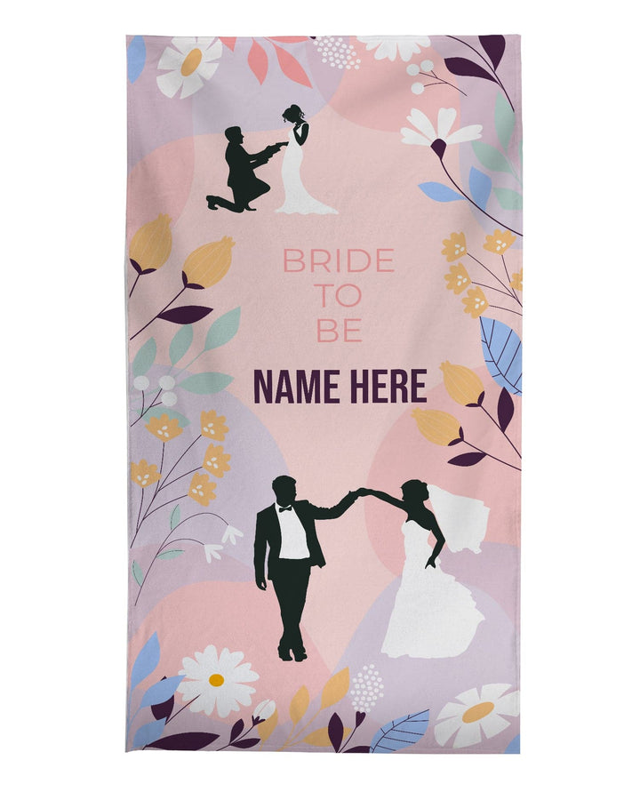 Personalised Beach Towel - Wedding Pink Garden 