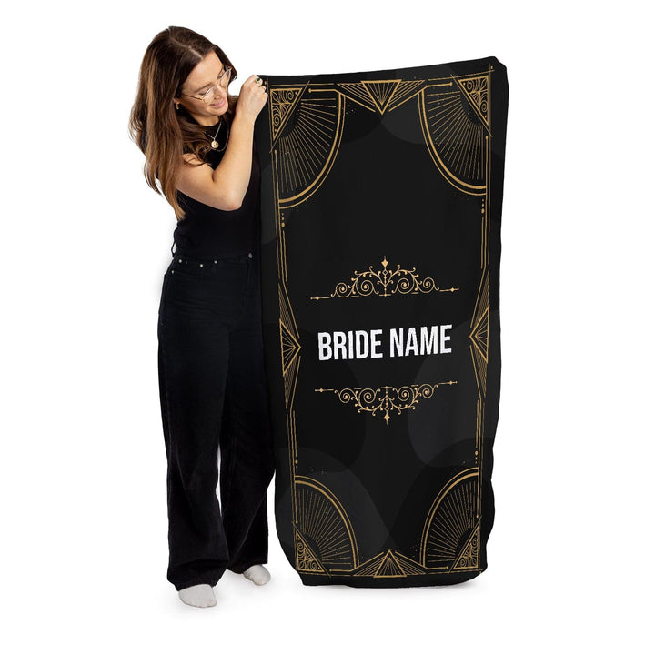 Personalised Beach Towel - Wedding Royal Gold