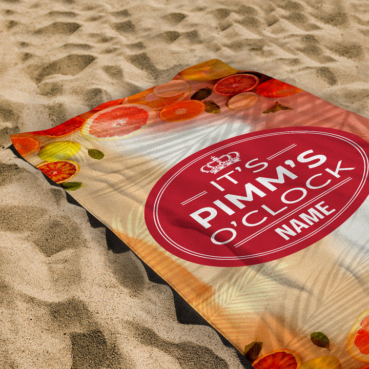 Pimm's Fruit O'clock - Personalised Beach Towel - 150CM X 75CM