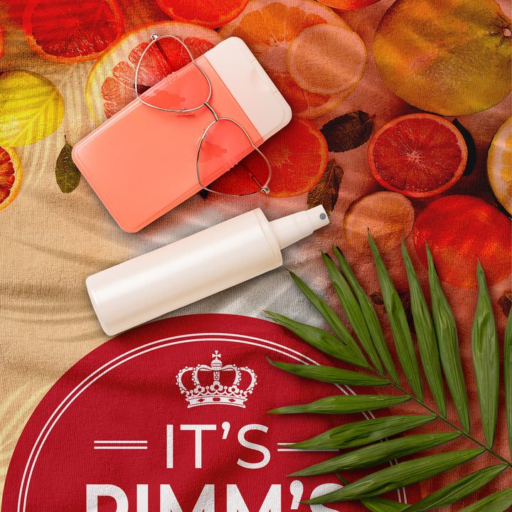 Pimm's Fruit O'clock - Personalised Beach Towel - 150CM X 75CM