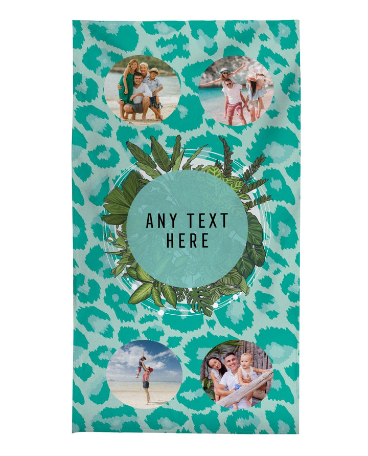 Personalised Beach Towel - Ocean Leopard Design