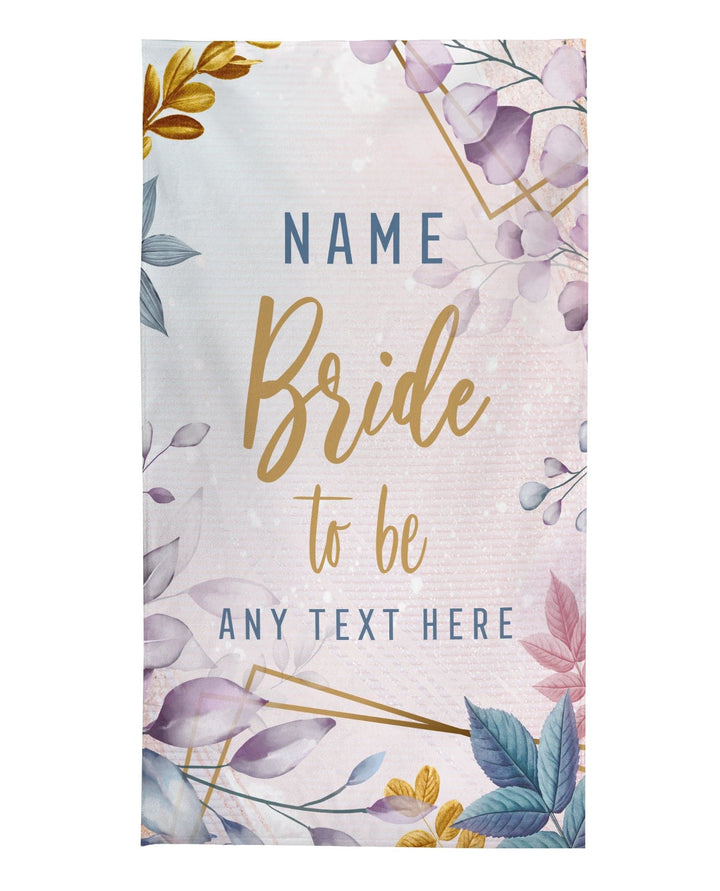 Personalised Beach Towel - Bride To Be - Floral