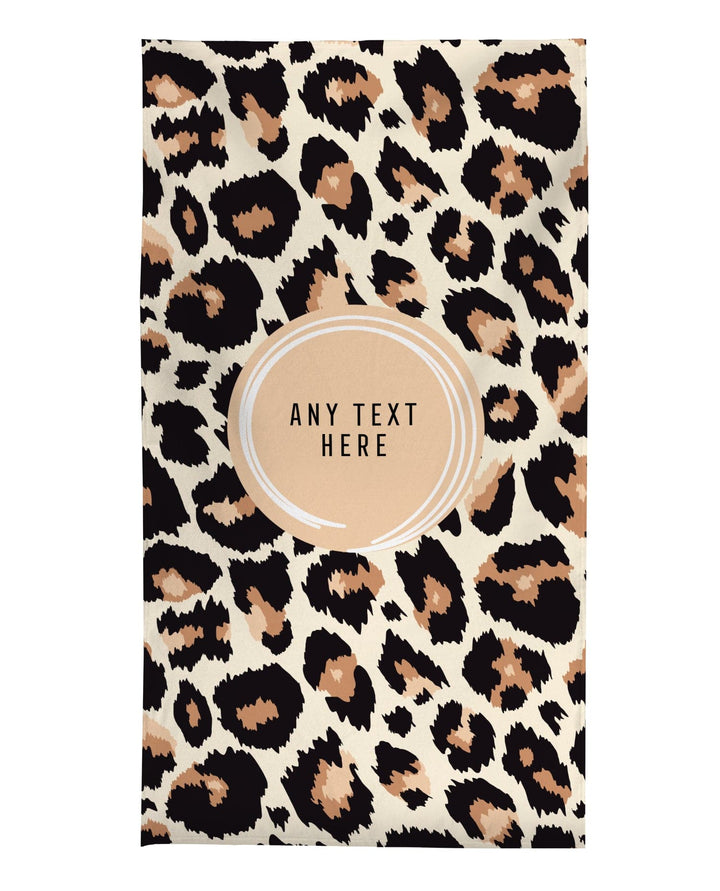 Personalised Beach Towel - Leopard Design