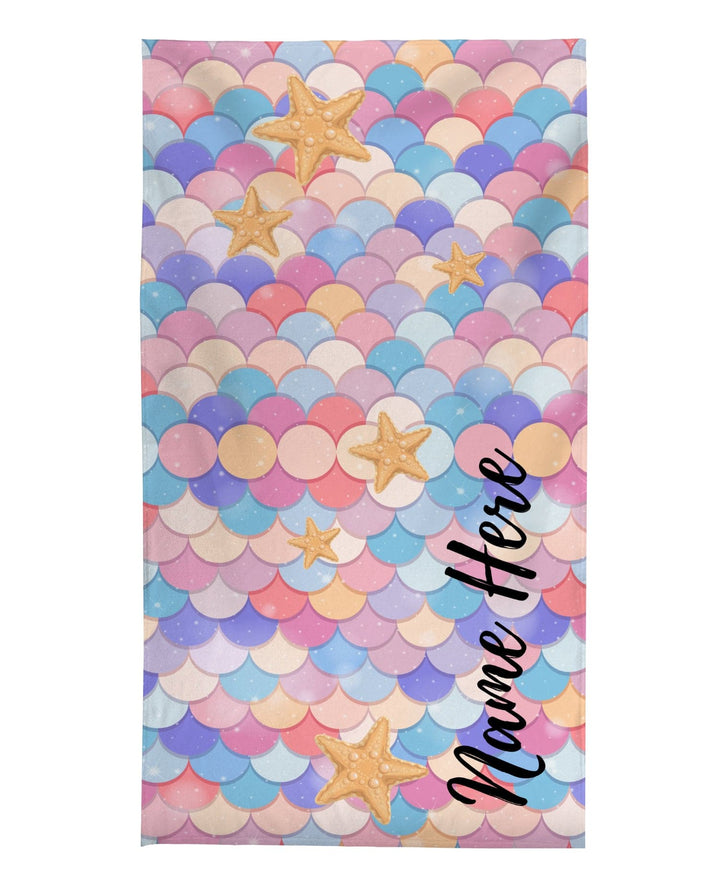 Personalised Beach Towel - Mermaid Scales