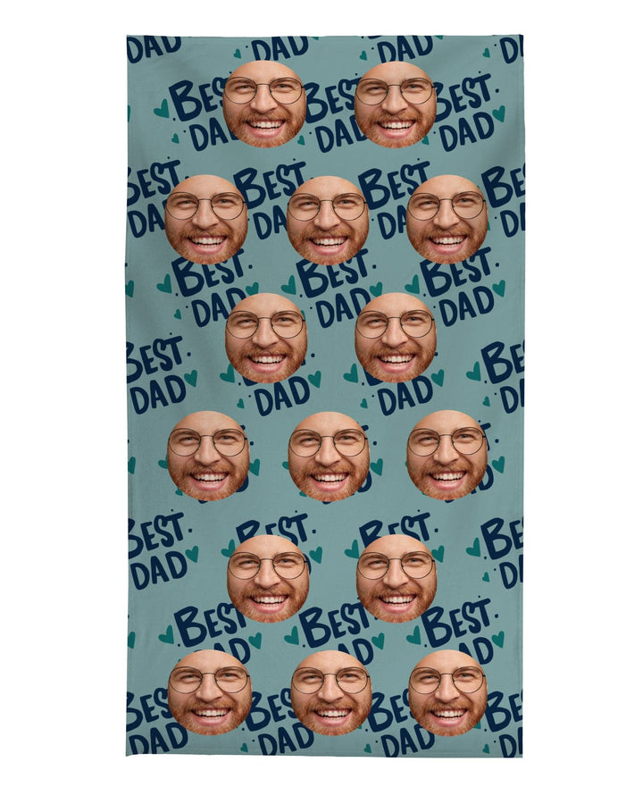 Personalised Beach Towel - Scatter Face - Best Dad