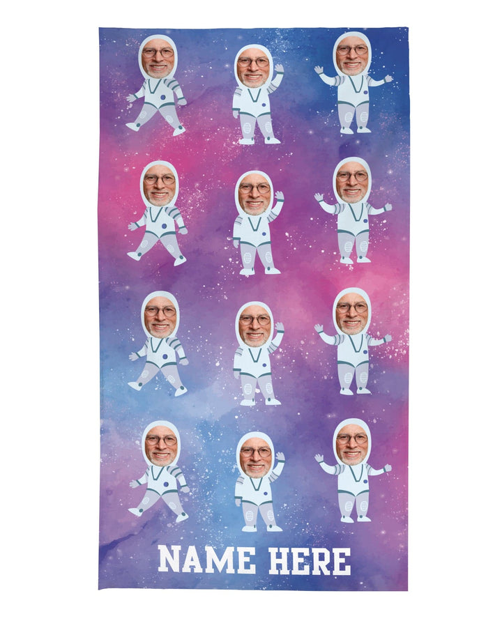 Personalised Beach Towel - Face Scatter - Astronaut