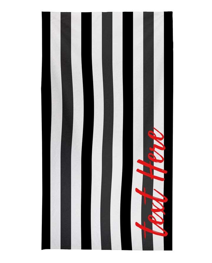 Personalised Stripe Beach Towel - Mixed Greys