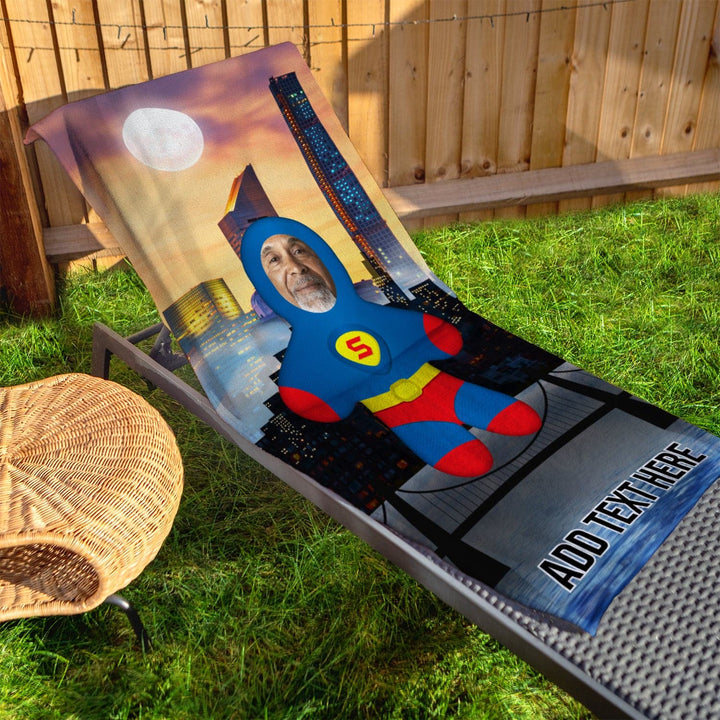 Personalised Superman In The City - Mini Me - Custom Beach Towel