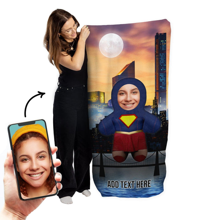 Personalised Superwomen In The City - Mini Me - Custom Beach Towel