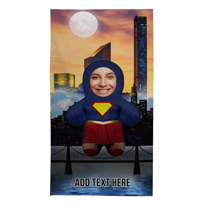 Personalised Superwomen In The City - Mini Me - Custom Beach Towel