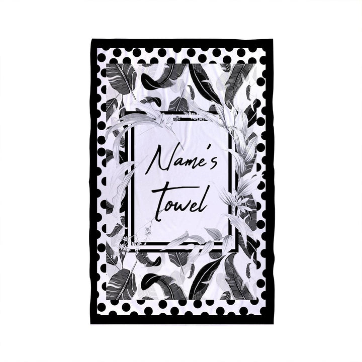 Monochrome Jungle Pattern - Beach Towel