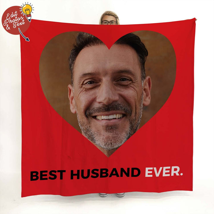 Best Husband Ever - Valentines Gift - Personalised Photo Blanket