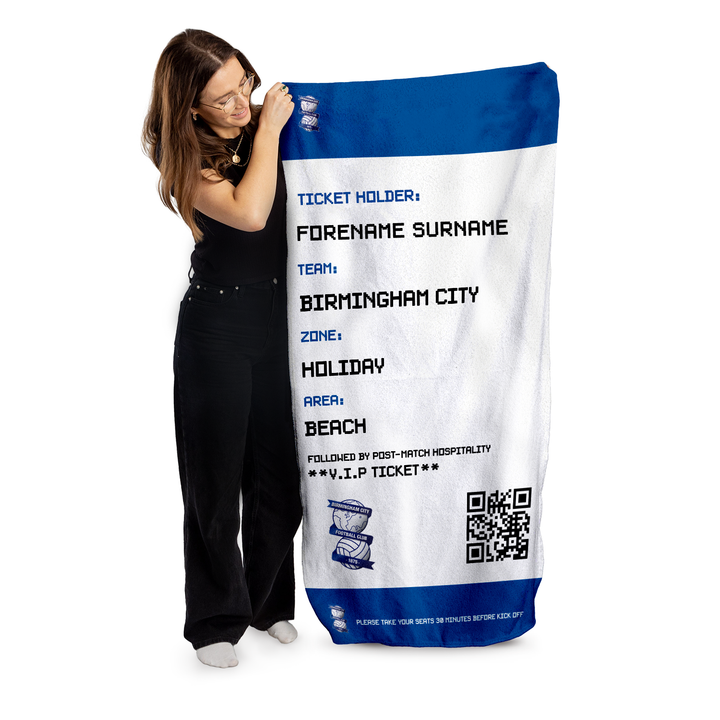 Personalised Birmingham City Beach Towel