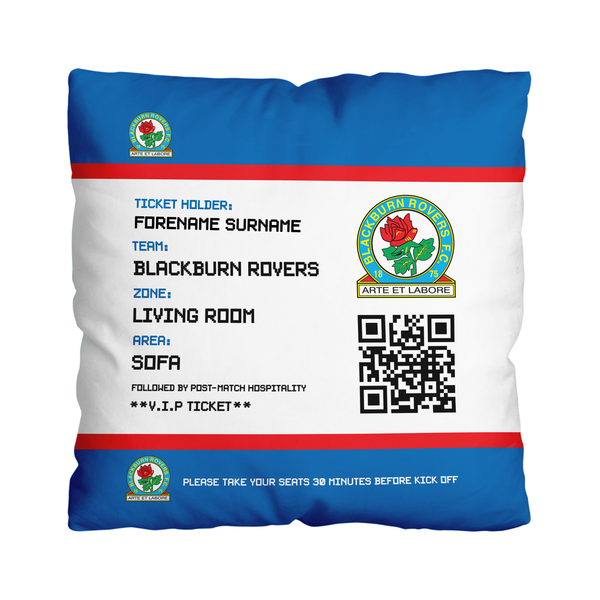 Blackburn Rovers FC - Football Ticket 45cm Cushion - Officially Licenced