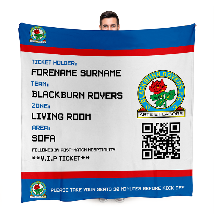 Blackburn Rovers FC - Fathers Day Ticket Fleece Blanket - Officially Licenced