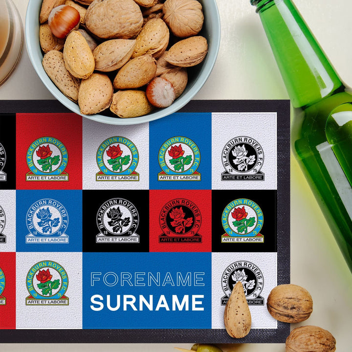 Blackburn Rovers FC - Chequered Personalised Bar Runner - Officially Licenced