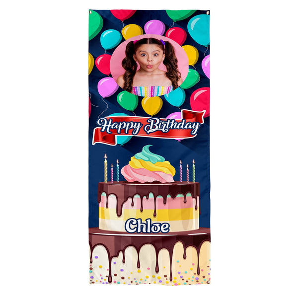 Personalised Text - Sprinkle Cake - Birthday Door Banner