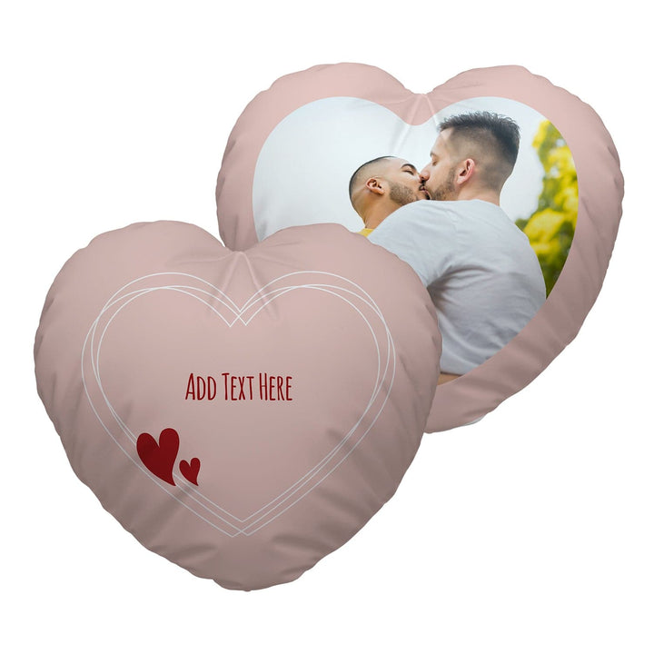 Blush Valentines - Any Text - Heart Shaped Photo Cushion