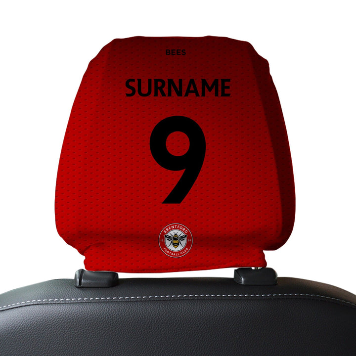 Brentford FC - Name and Number Headrest Cover - Officially Licenced