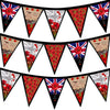 Remembrance Day 4 Repeat Mixed Pattern - 3m Fabric Bunting With 15 Individual Triangles