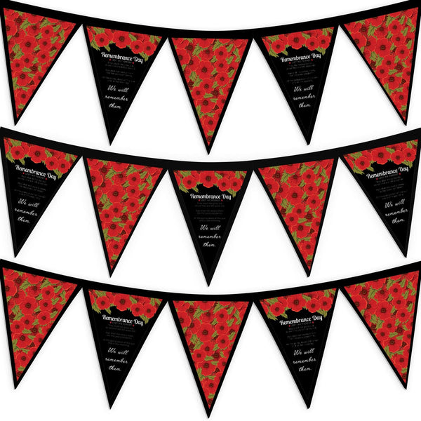 Remembrance Day Poem - 3m Fabric Bunting 