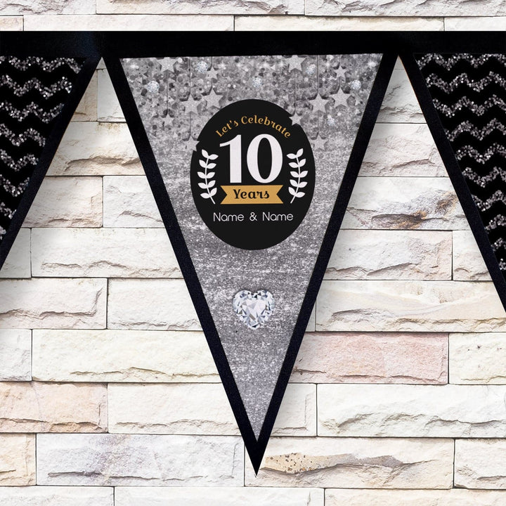 Personalised Diamond Anniversary - 3m Fabric Bunting