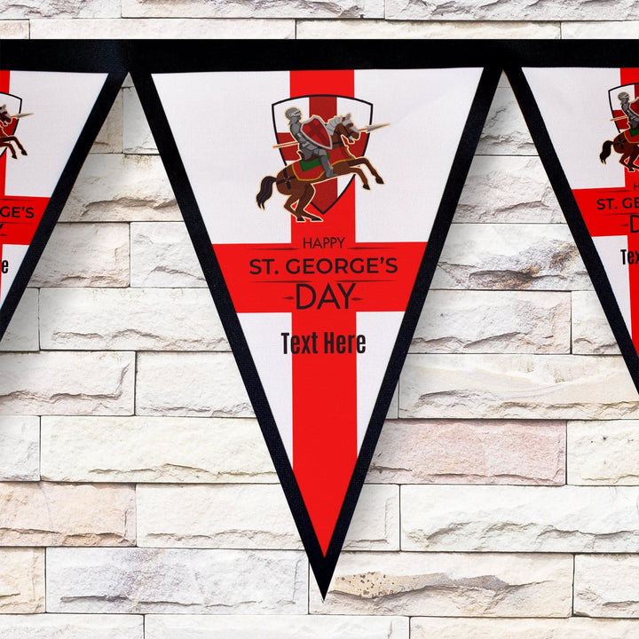 Personalised St George's Day - 3m Fabric Bunting With 15 Individual Triangles