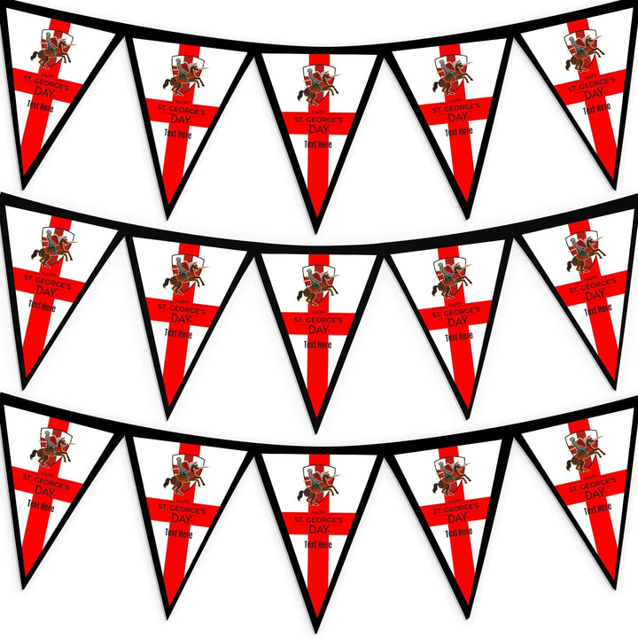 Personalised St George's Day - 3m Fabric Bunting With 15 Individual Triangles