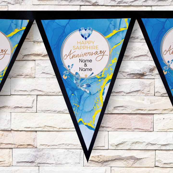 Personalised Sapphire Anniversary - 3m Fabric Bunting