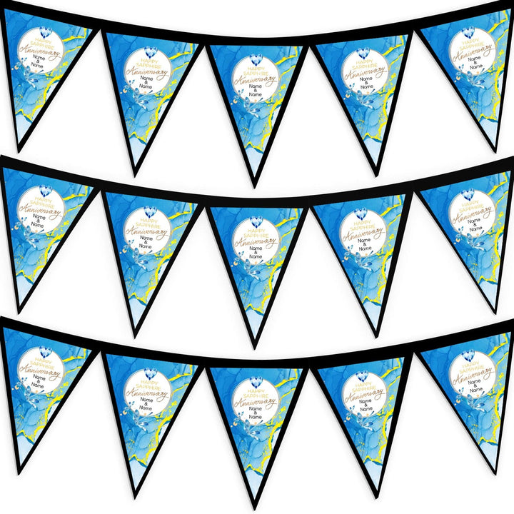 Personalised Sapphire Anniversary - 3m Fabric Bunting