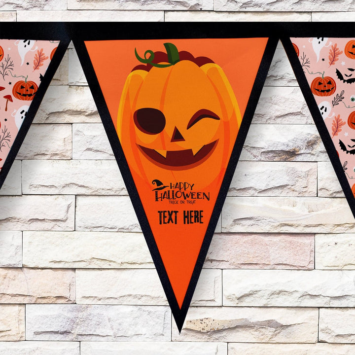 Personalised Halloween Pumpkin - 3m Fabric Bunting 