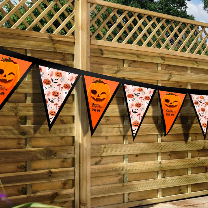 Personalised Halloween Pumpkin - 3m Fabric Bunting 