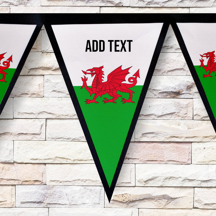 Personalised Welsh Flag - 3m Fabric Photo Bunting 