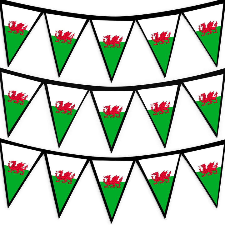 Personalised Welsh Flag - 3m Fabric Photo Bunting 